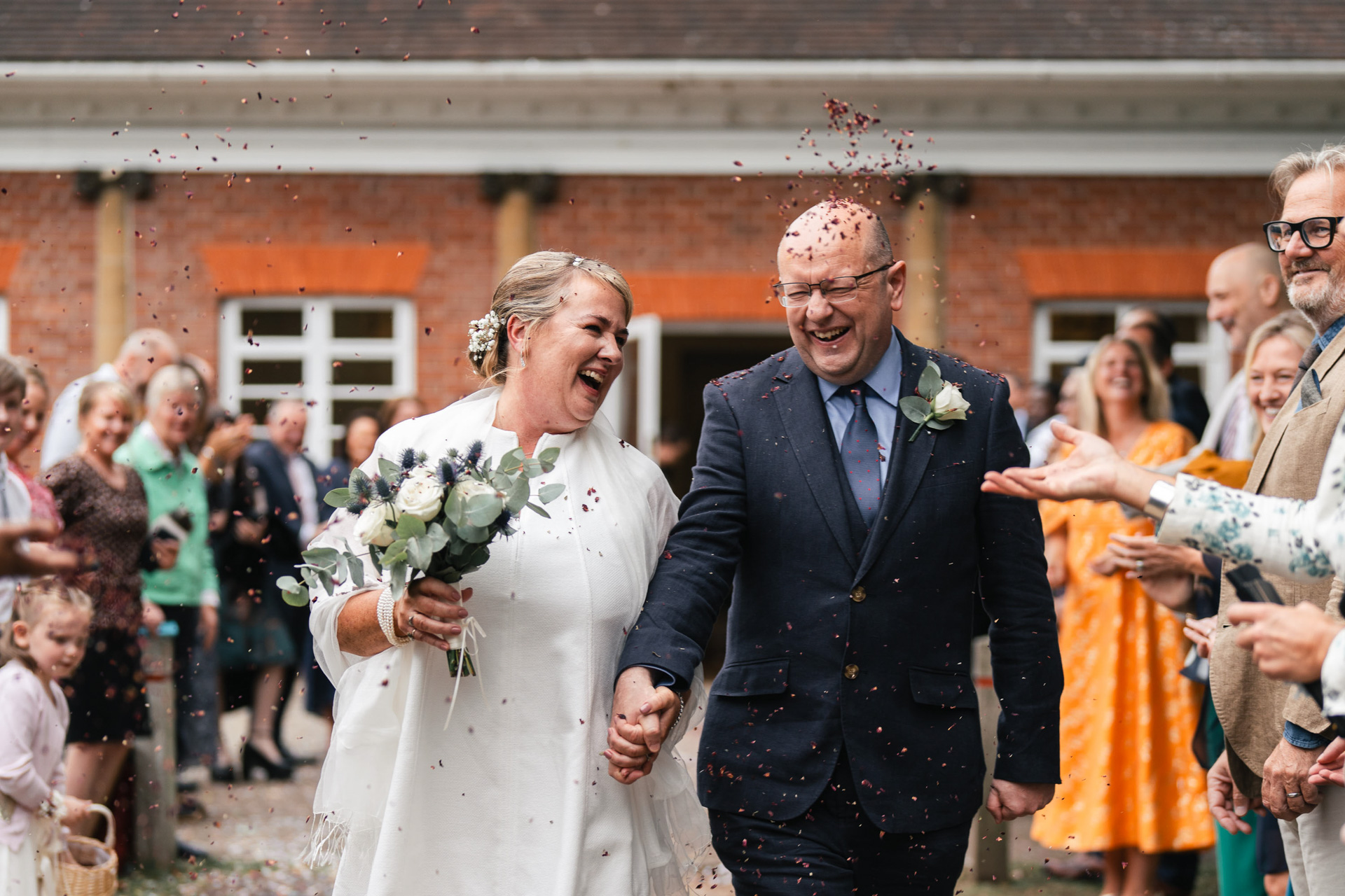 Confetti as the couple leave the ceremony